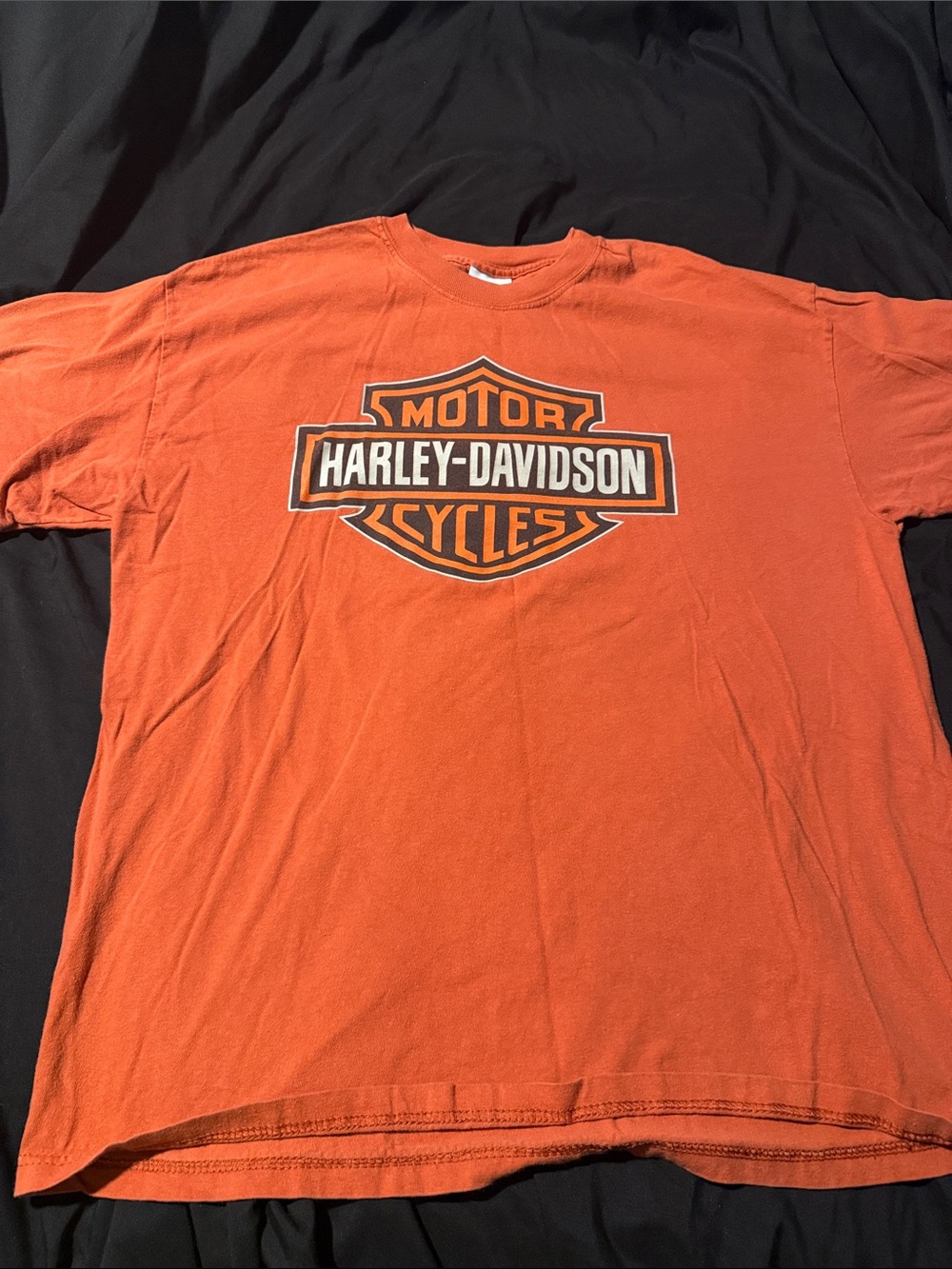 Harley-Davidson Orange Shield Logo Short Sleeve Tee